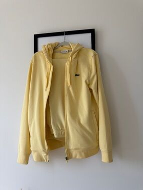 Lacoste Pale Yellow Full-Zip Hooded Sweatshirt
